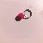 Lauren Hinkley Australia Pom Pom Rings  (Adjustable Size) Hot Pink