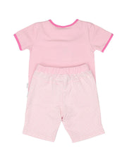 Korango Girls Hen Pink & White Summer 2 Piece Pyjama Set