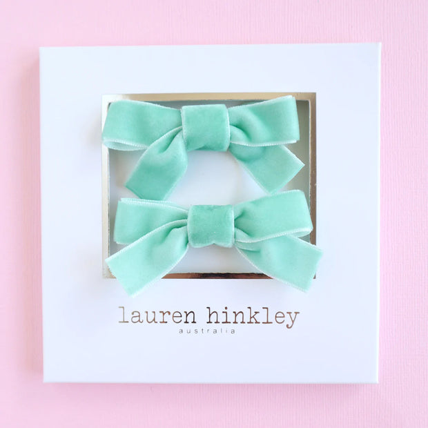 Lauren Hinkley Australia Turquoise Velvet Bows