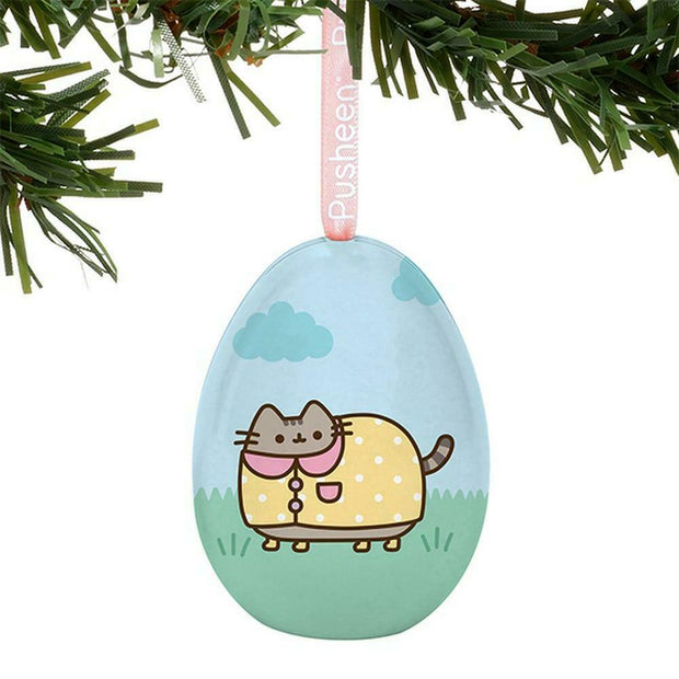 Pusheen the Cat Tin Egg Ornament Rainy Day