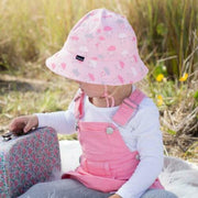 Bedhead Hats Toddler Bucket Hat with Strap Pink - Clouds UPF 50+