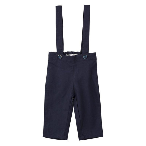 Max & Jack Toby Linen Suspender Pants - Navy